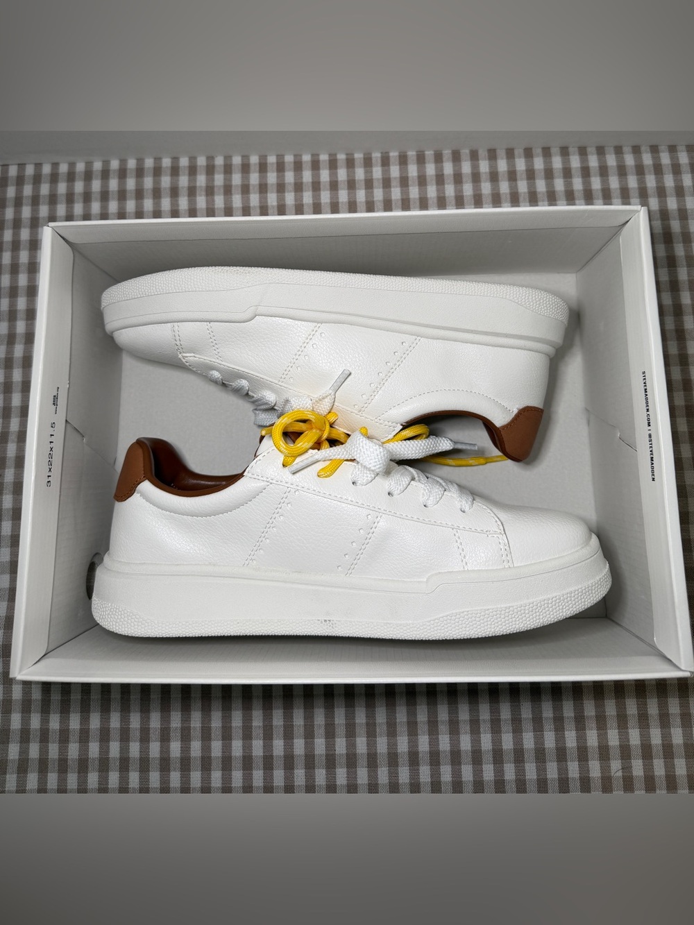Steve Madden White Sneakers, Women Size 9.5, Marvin Style. Brand New With Box.